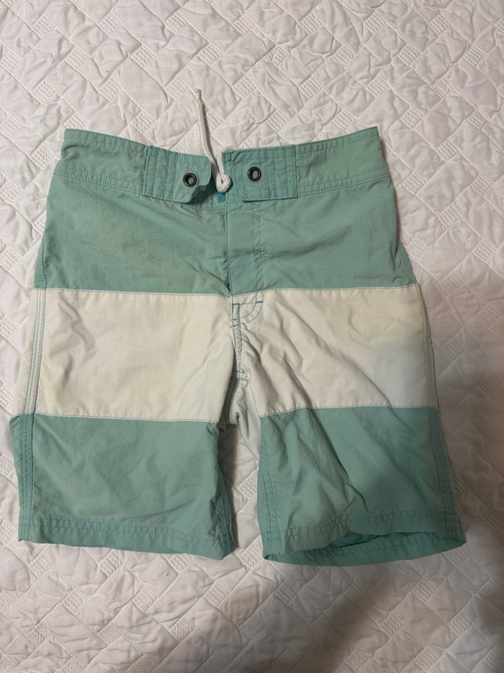 Crewcuts Mint Green & White Stripe Men’s Swim Board Shorts
